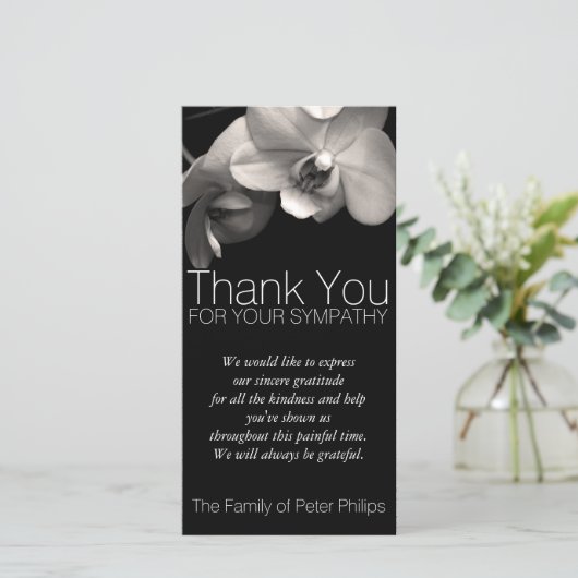 Orchid 2b Sympathie Hartelijk dank voor de fotokaa Bedankkaart (Staand voorkant)