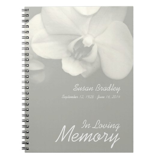 Orchid 9 Floral Photography Funeral Guest Book Notitieboek (Voorkant)