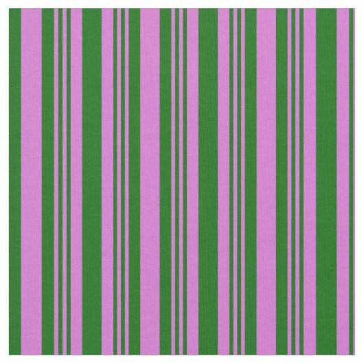 Orchid and Dark Green Lined/Striped Pattern Stof (Close Up)