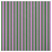 Orchid and Dark Green Lined/Striped Pattern Stof (Swatch)