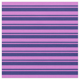 Orchid and Midnight Blue Colored Stripes Pattern Stof