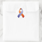 Orchid and Oranje Awareness Ribbon Round Sticker (Tas)