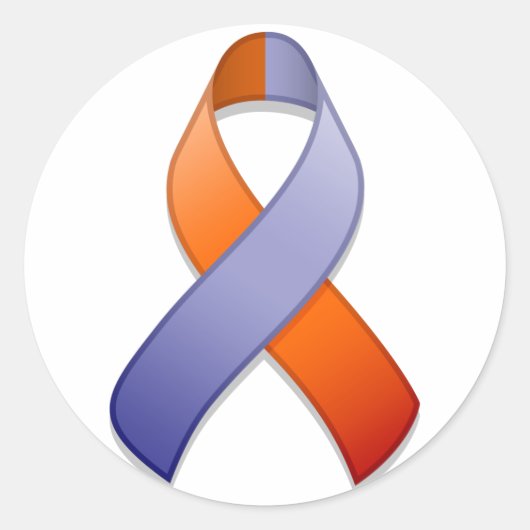 Orchid and Oranje Awareness Ribbon Round Sticker (Voorkant)