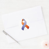 Orchid and Oranje Awareness Ribbon Round Sticker (Envelop)