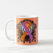Orchid and Oranje Awareness Ribbon with Wings Koffiemok (Links)