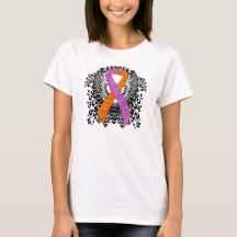 Orchid and Oranje Awareness Ribbon with Wings