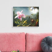 Orchid and Three Hummingbird Fine Art Canvas Afdruk (Insitu (Woonkamer))