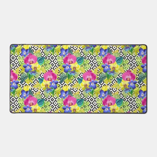 Orchid Begonia en Palm Leaves Bureaumat (Voorkant)