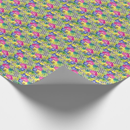 Orchid Begonia en Palm Leaves Cadeaupapier (Hoek)