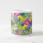 Orchid Begonia en Palm Leaves | Monogram Grote Koffiekop (Voorkant)