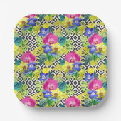 Orchid Begonia en Palm Leaves Papieren Bordje (Voorkant)