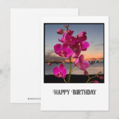 Orchid Birthday Wenskaart Bedankkaart (Voorkant / Achterkant)