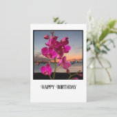 Orchid Birthday Wenskaart Bedankkaart (Staand voorkant)