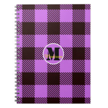 Orchid Black Pset Tartan Monogram Script Name