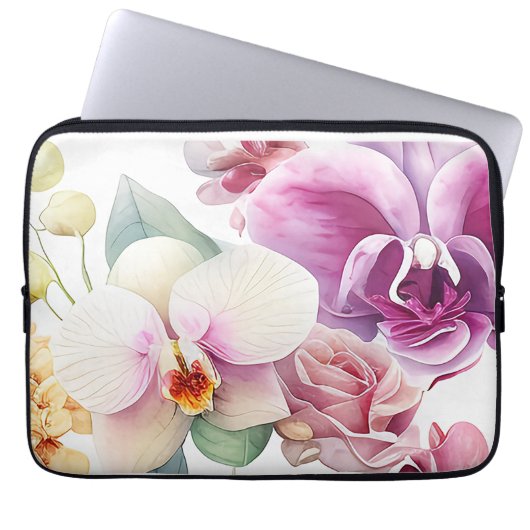 Orchid Blast Laptop Sleeve (Voorkant)