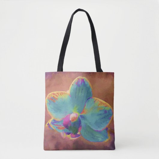 Orchid blauw en paarse schilderbloem tote bag (Voorkant)