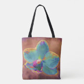 Orchid blauw en paarse schilderbloem tote bag (Achterkant)