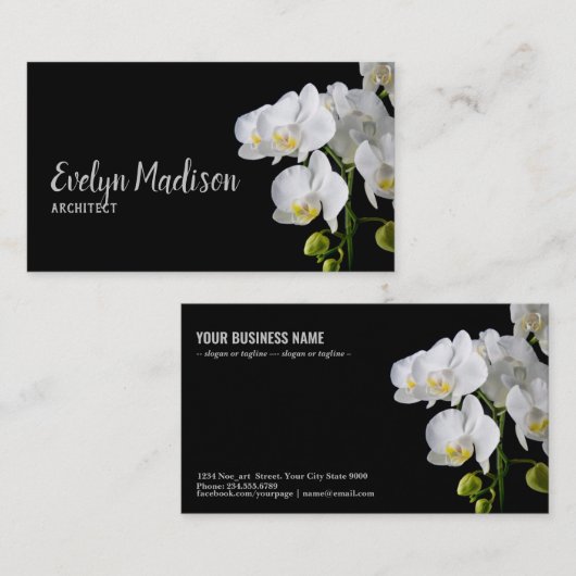 Orchid - Bloem Visitekaartje (Voorkant / Achterkant)