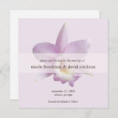 Orchid bloom violet moderne bruiloft met behoud va save the date (Voorkant / Achterkant)