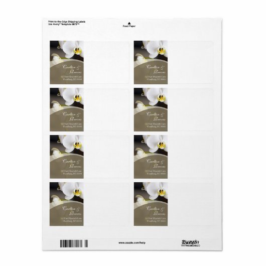Orchid Blooms Shipping Etiket (Full Sheet)