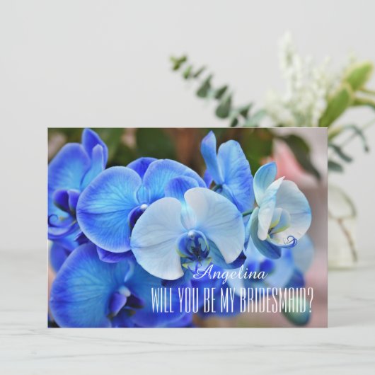 Orchid Blue Ben je mijn bruidsmeisje? Kaart (Staand voorkant)