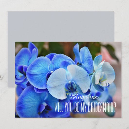 Orchid Blue Ben je mijn bruidsmeisje? Kaart (Voorkant / Achterkant)