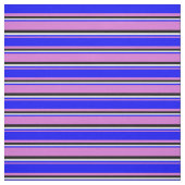 Orchid, Blue, Mint Cream en Black Pattern Stof (Swatch)