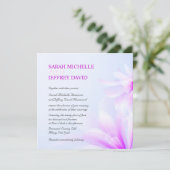 Orchid Blue Violet Floral Wedding Invitations Kaart (Staand voorkant)