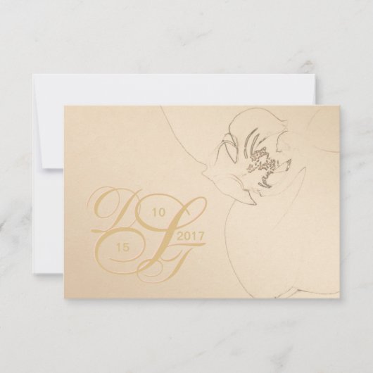 Orchid Blush Gold RSVP Kaartje (Voorkant)