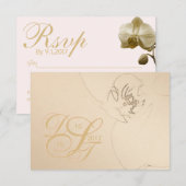 Orchid Blush Gold RSVP Kaartje (Voorkant / Achterkant)