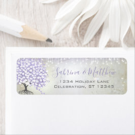 Orchid Blush Heart Leaf Tree Lila Return-adres Etiket