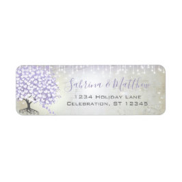 Orchid Blush Heart Leaf Tree Lila Return-adres Etiket