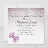 Orchid Bow en Pearls Sparkles Sweet Sixteen Kaart (Achterkant)