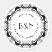 Orchid & Bows Retouradreslabels - Op Maat Ronde Sticker (Voorkant)