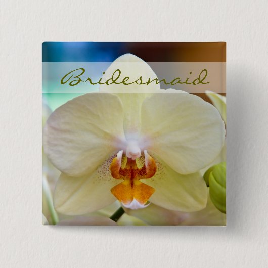 Orchid Bridesmaid Wedding Button (Voorkant)