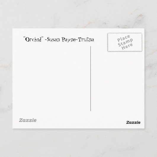 "Orchid" Briefkaart (Achterkant)