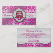 Orchid Cake Couture Glitzy Damask Cake Bakery Visitekaartje (Voorkant / Achterkant)