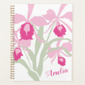 Orchid cattleya roze groene witte grafische voorna planner (Voorkant)