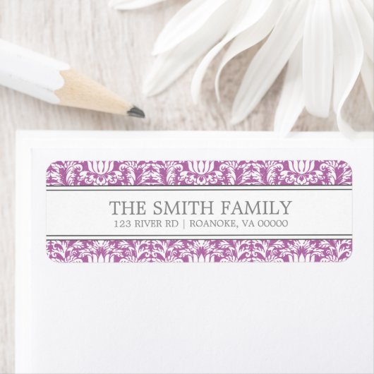 Orchid Damask Pattern Etiket (Insitu)