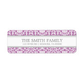 Orchid Damask Pattern Etiket (Voorkant)