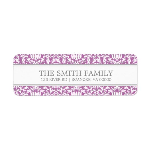 Orchid Damask Pattern Etiket (Voorkant)
