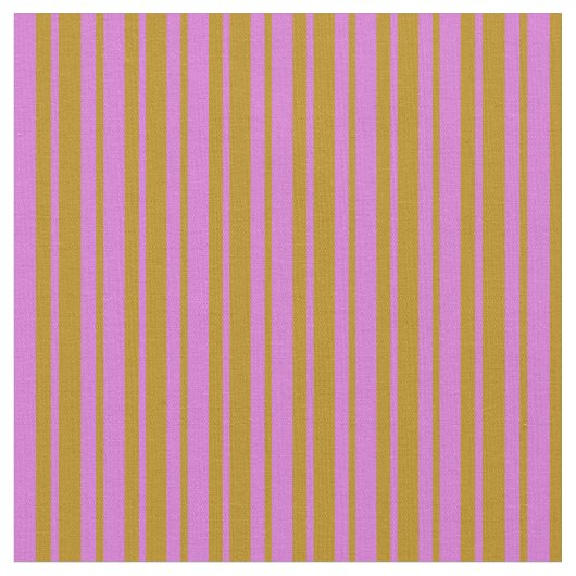 Orchid & Dark Goldenrod Striped Pattern Stof (Close Up)