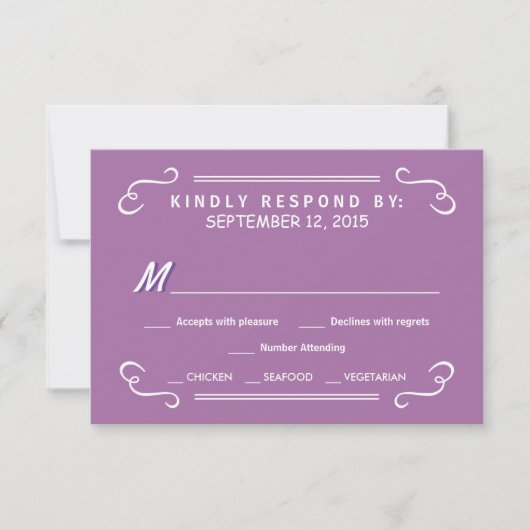 Orchid Eat Drink & RSVP Rustic Wedding Reply Kaartje (Voorkant)