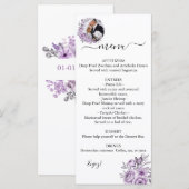 Orchid Editable Photo Wedding Menu (Voorkant / Achterkant)