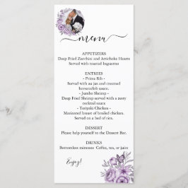 Orchid Editable Photo Wedding Menu