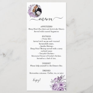 Orchid Editable Photo Wedding Menu