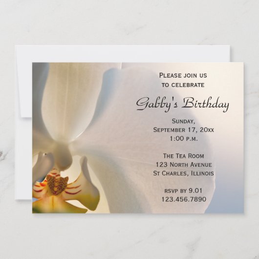 Orchid Elegance Birthday Party Kaart (Voorkant)