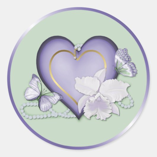 Orchid Elegance Ronde Sticker (Voorkant)