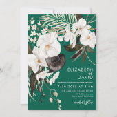 Orchid Elegant Emerald Floral Wedding Kaart (Voorkant)