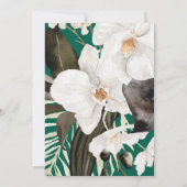 Orchid Elegant Emerald Floral Wedding Kaart (Achterkant)